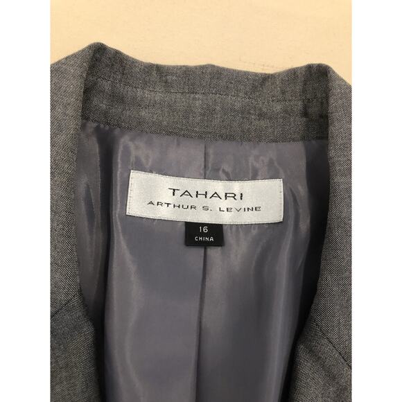 Tahari Arthur S Levine Women Jacket One Button Front Office Siren Preppy Sz 16 - Picture 7 of 10